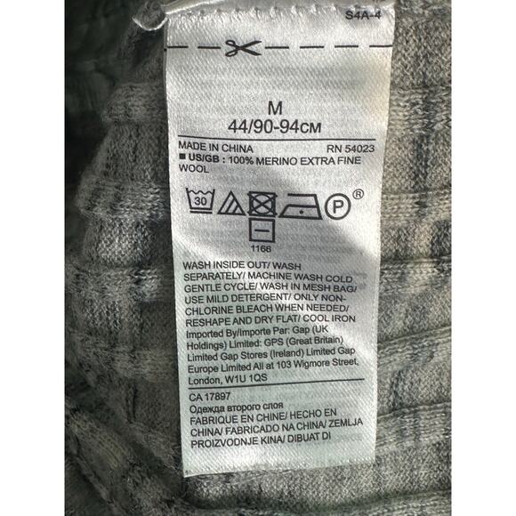 Banana Republic gray merino wool long sleeves ribbed knit top size M - Picture 4 of 13